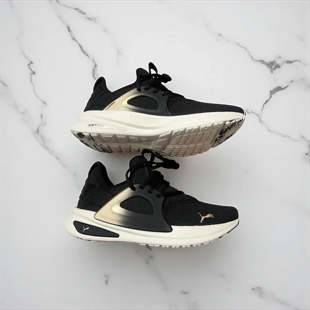 Puma Women's Softride Running Shoes Black Gold Accents Athletic Sneakers Size7.5 - Picture 8 of 11